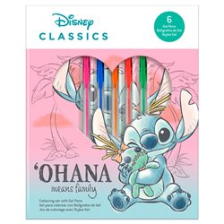 Blister cuaderno actividades + 6 boligrafos gel Stitch Disney