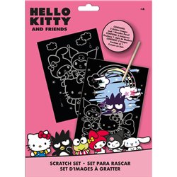 Set papeleria Scratch Art Hello Kitty and Friends
