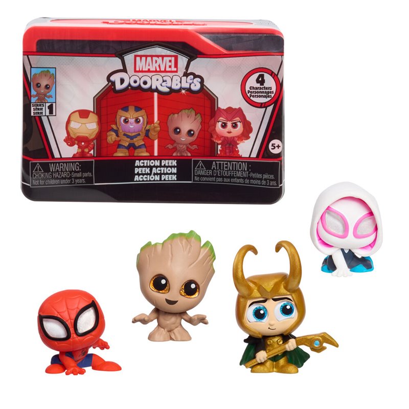 Capsula sorpresa 4 figuras Action Mini Peek Marvel Doorables surtido
