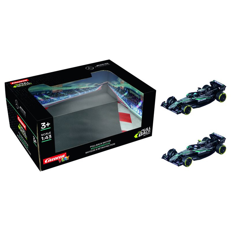 Blister 2 coches F1 Mercedes AMG Petronas Twinpack pull back