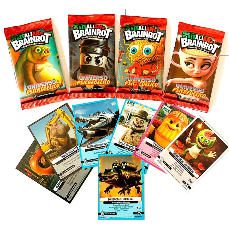 Sobre 7 Cartas coleccionables Universo Psichedelico Skifidol Italian Brainrot Italiano surtido