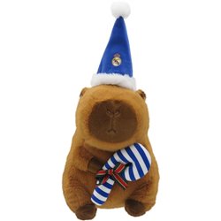 Peluche capibara gorro de papa noel Real Madrid 35cm