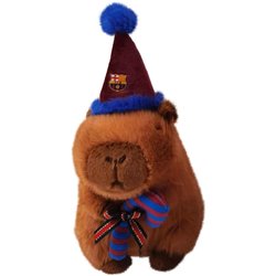 Peluche capibara gorro de papa noel FC Barcelona 20cm
