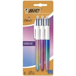 Caja de Bol�grafos de Tinta de Aceite Retr�ctil Bic 4 Colours Gradient 511030/ 3 unidades/ 4 Colores de Tinta/ Cuerpo Color Grad