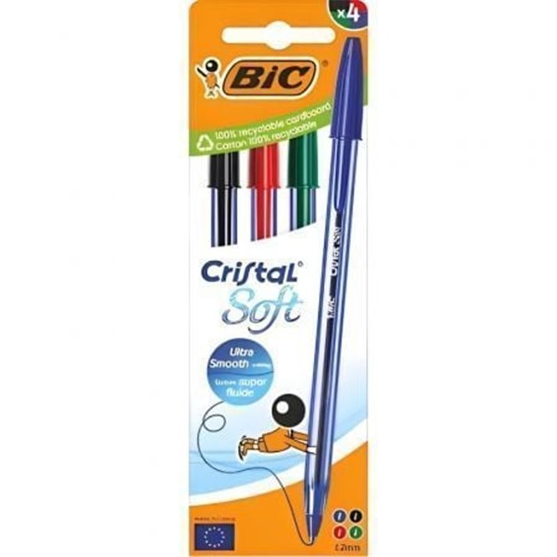 Bol�grafo de Tinta de Aceite Bic Cristal Original 516343/ 4 unidades/ Colores Surtidos