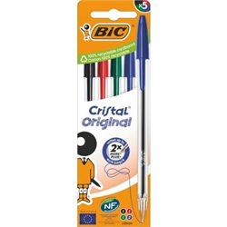 Bol�grafos de Tinta de Aceite Bic Cristal Original 516346/ 5 unidades/ Colores Surtidos
