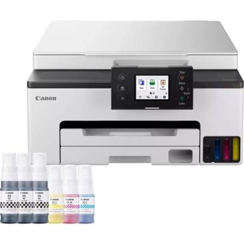 Multifunci�n Recargable Canon MAXIFY GX1050 MegaTank 3 en 1 WiFi/ D�plex/ Pack impresora + consumibles XL/ Blanca