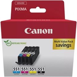 Cartucho de Tinta Original Canon CLI-551 Multipack/ Cian/ Magenta/ Amarillo/ Negro