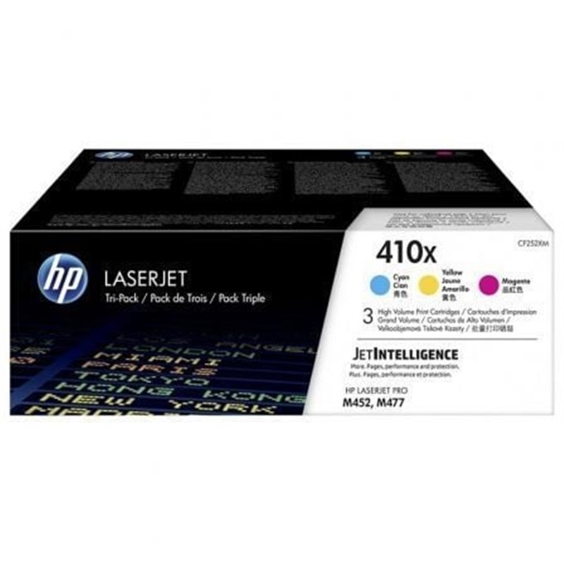 T�ner Original HP n�410X XL Alta Capacidad Multipack/ Cian/ Magenta/ Amarillo