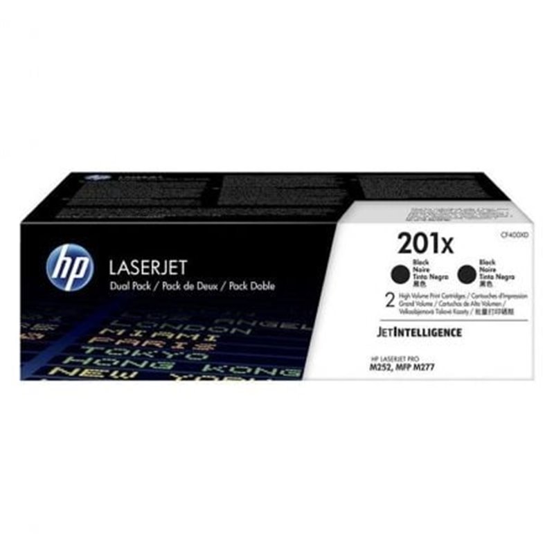 T�ner Original HP n�201X XL Alta Capacidad Multipack/ 2x Negro