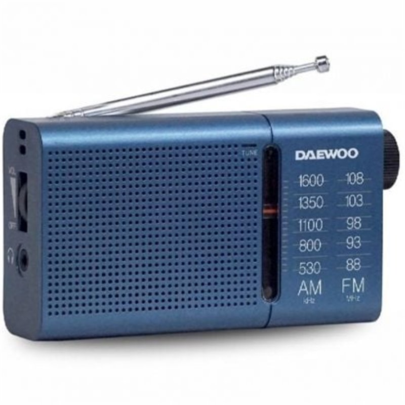 Radio Port�til Daewoo DW1036/ a Pilas/ Azul