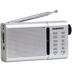 Radio Port�til Daewoo DW1037/ a Pilas/ Plateada