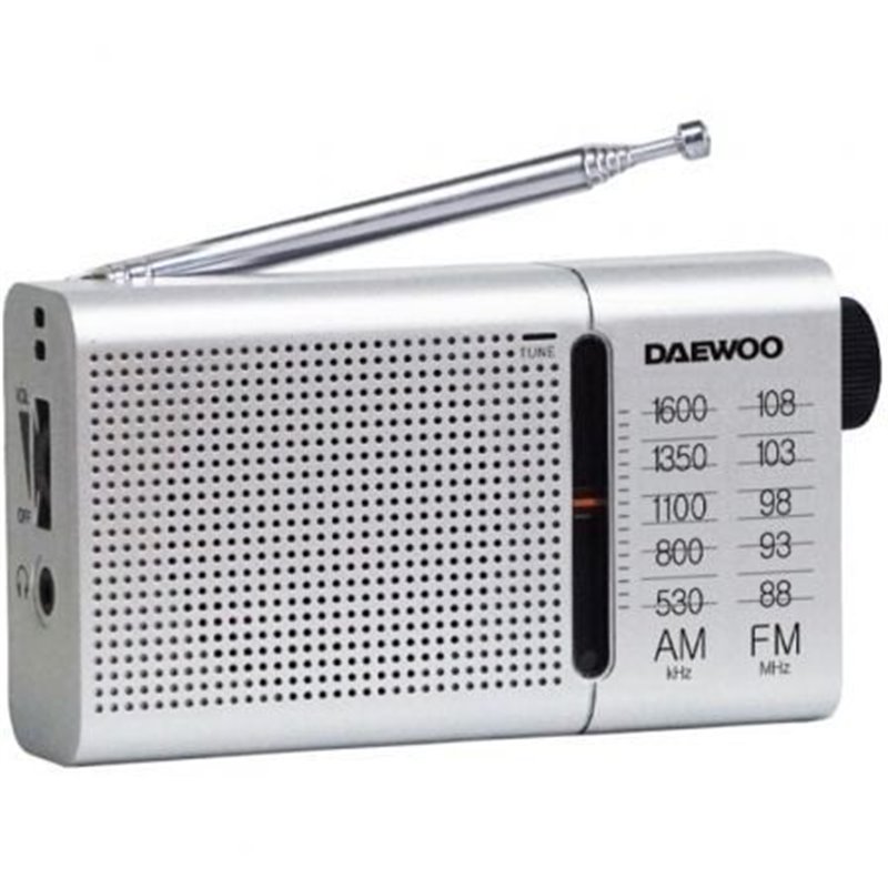 Radio Port�til Daewoo DW1037/ a Pilas/ Plateada