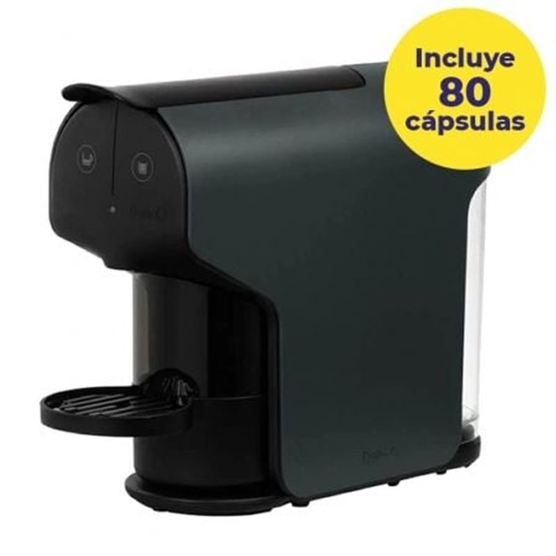 Cafetera de C�psulas Delta Quick/ Negra + 80 c�psulas caf� QALIDUS