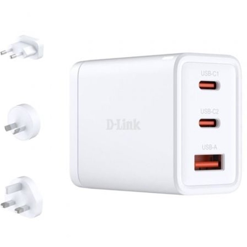 Cargador de Pared GaN D-Link DCP-651/ 2xUSB Tipo-C/ 1xUSB/ 65W