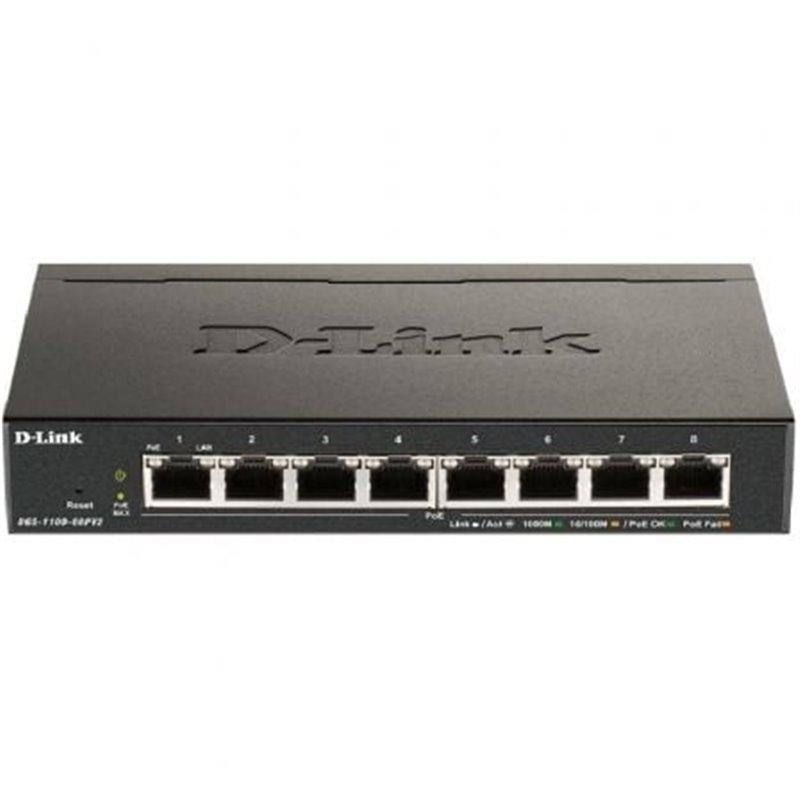 Switch D-Link DGS-1100-08PV2 8 Puertos/ RJ-45 10/100/1000 PoE