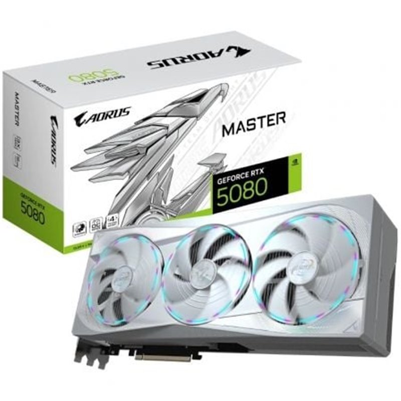 Tarjeta Gr�fica Gigabyte AORUS GeForce RTX 5080 MASTER ICE/ 16GB GDDR7