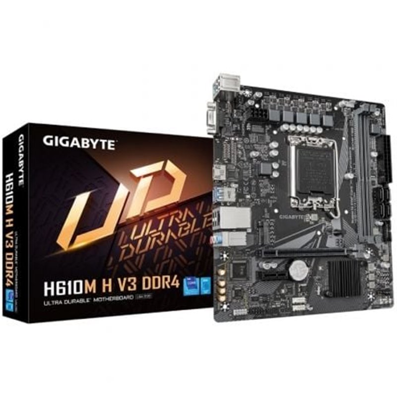 Placa Base Gigabyte H610M H V3 DDR4 Socket 1700/ DDR4/ PCIe 4.0/ Micro ATX