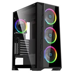 Caja Gaming Semitorre Hiditec MH12 GLASS