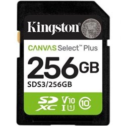 Tarjeta de Memoria Kingston CANVAS Select Plus 256GB SD XC/ Clase 10/ 150MBs