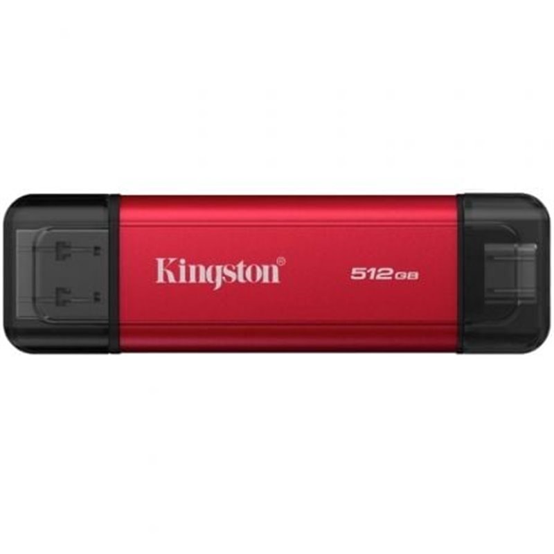 Disco Externo SSD Kingston Dual Portable SSD 512GB/ USB Tipo-C y USB 3.2/ Rojo