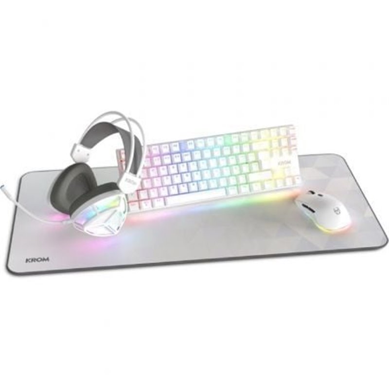 Pack Gaming Krom Klass/ Teclado RGB + Rat�n �ptico RGB + Alfombrilla + Auriculares RGB