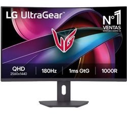Monitor Gaming Curvo LG UltraGear 32G600A-B 31.5"/ QHD/ 1ms/ 180Hz/ VA/ Regulable en altura/ Negro