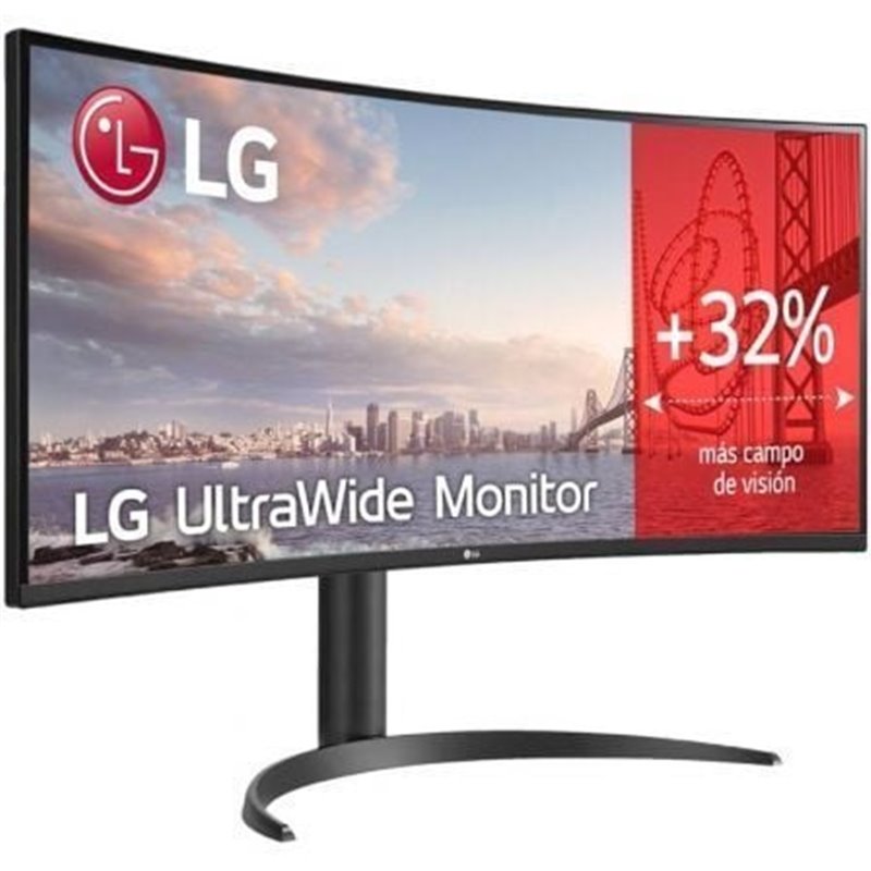 Monitor Profesional Ultrapanor�mico Curvo LG 34WR55QK-B 34"/ WQHD/ Regulable en altura/ Negro