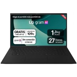 Port�til LG Gram 15ZD80T-G.AX55B Ryzen AI 5-340/ 16GB/ 512GB SSD/ 15.6"/ Sin Sistema Operativo