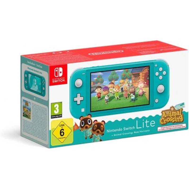 Nintendo Switch Lite Azul Turquesa + Juego Nintendo Animal Crossing New Horizons