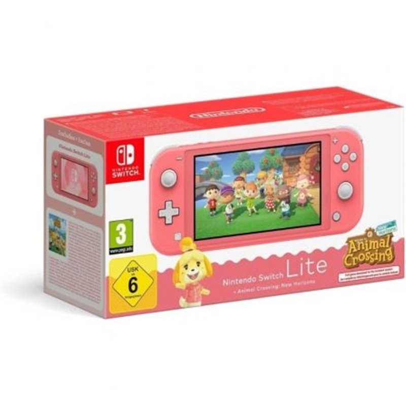 Nintendo Switch Lite Coral + Juego Nintendo Animal Crossing New Horizons