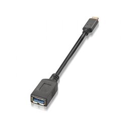 Cable USB 3.1 Tipo-C Aisens A107-0062/ USB Tipo-C Macho - USB Hembra/ 5Gbps/ 15cm/ Negro