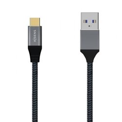Cable USB 3.1 Tipo-C Aisens A107-0630/ USB Tipo-C Macho - USB Macho/ 10Gbps/ 50cm/ Gris