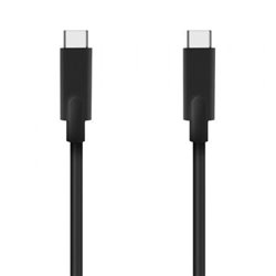 Cable USB 3.2 Tipo-C Aisens A107-0706 5GBPS 3A 60W/ USB Tipo-C Macho - USB Tipo-C Macho/ Hasta 60W/ 5Gbps/ 4m/ Negro