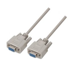 Cable Serie NULL Modem Aisens A112-0067/ DB9 Hembra - DB9 Hembra/ Hasta 0.15W/ 1.6Mbps/ 1.8m/ Beige