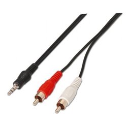 Cable Est�reo Aisens A128-0148/ Jack 3.5 Macho - 2x RCA Macho/ Hasta 0.1W/ 3m/ Negro