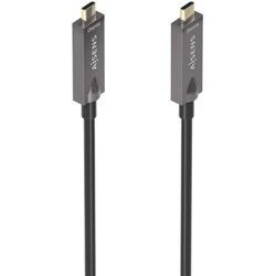Cable USB 3.1 Tipo-C Aisens AOC A157-0883/ USB Tipo-C Macho - USB Tipo-C Macho/ Hasta 60W/ 10Gbps/ 15m/ Negro