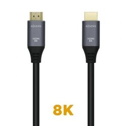 Cable HDMI 2.1 8K Aisens A150-0426/ HDMI Macho - HDMI Macho/ 1m/ Gris Negro