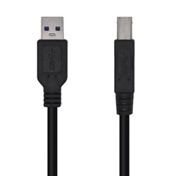 Cable USB 3.0 Impresora Aisens A105-0445/ USB Tipo-B Macho - USB Macho/ 5Gbps/ 3m/ Negro