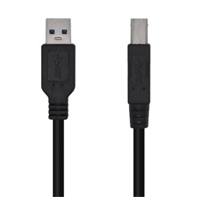 Cable USB 3.0 Impresora Aisens A105-0445/ USB Tipo-B Macho - USB Macho/ 5Gbps/ 3m/ Negro