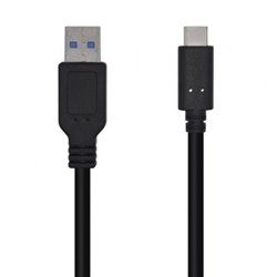 Cable USB 3.1 Tipo-C Aisens A107-0450/ USB Tipo-C Macho - USB Macho/ 10Gbps/ 1.5m/ Negro