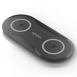 Base de carga Inal�mbrica Aisens ASCH-15W2WC060-BK/ 15W/ Negro