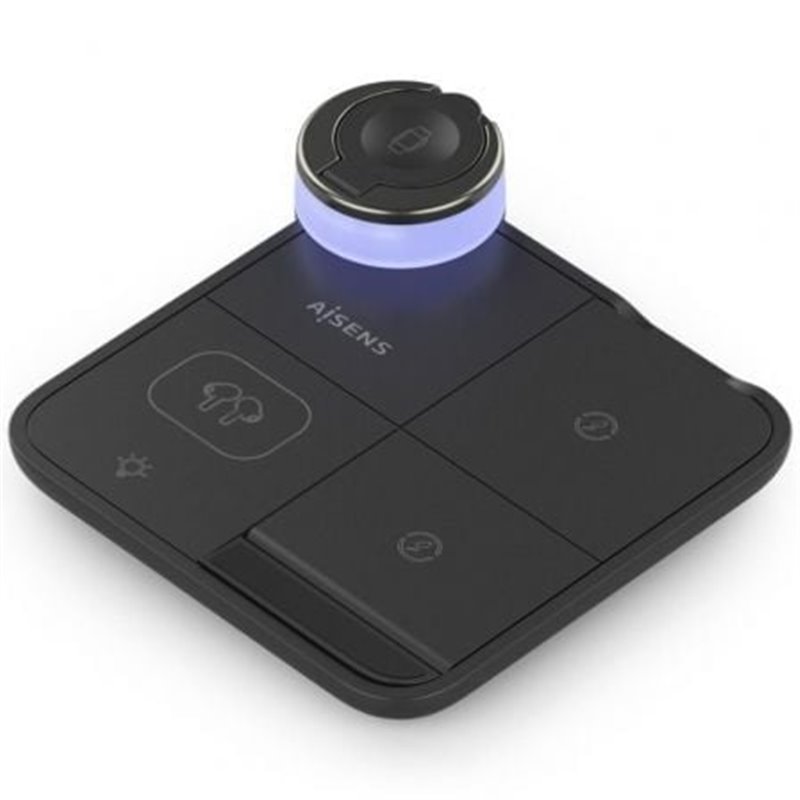 Base de carga Inal�mbrica Aisens ASCH-15W4WC062-BK/ 15W/ Negro