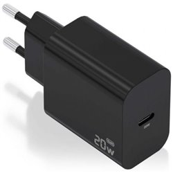Cargador de Pared GaN Aisens A110-0939/ 1xUSB Tipo-C/ 20W/ Negro