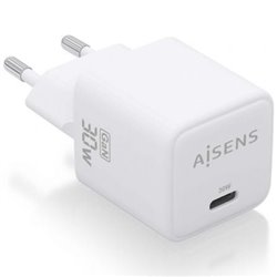 Cargador de Pared GaN Aisens ASCH-30W1P035-W/ 1xUSB Tipo-C/ 30W