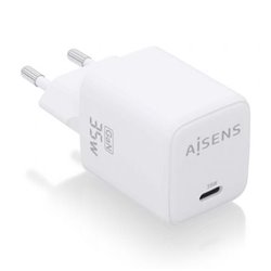 Cargador de Pared GaN Aisens ASCH-35W1P016-W/ 1xUSB Tipo-C/ 35W