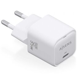 Cargador de Pared GaN Aisens ASCH-35W1P022-W/ 1xUSB Tipo-C/ 35W