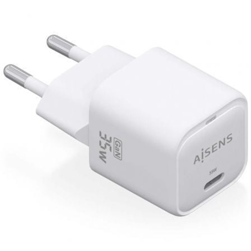 Cargador de Pared GaN Aisens ASCH-35W1P022-W/ 1xUSB Tipo-C/ 35W