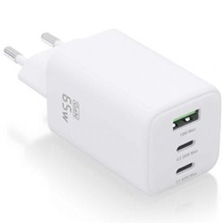 Cargador de Pared GaN Aisens ASCH-65W3P041-W/ 2xUSB Tipo-C/ 1xUSB/ 65W