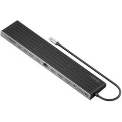 Docking USB Tipo-C Aisens ASUC-13P042-GR/ 2xUSB Tipo-C/ 1xUSB Tipo-C PD/ 2xUSB/ 2xHDMI/ 1xDisplayPort/ 1xLector de Tarjetas/ 1xJ